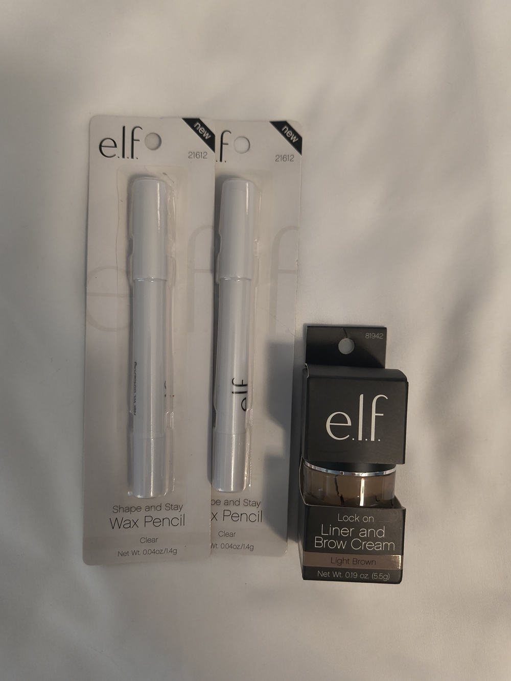 e.l.f. Brow Duo Set — Clear Wax Pencils & Light Brown Liner and Brow Cream